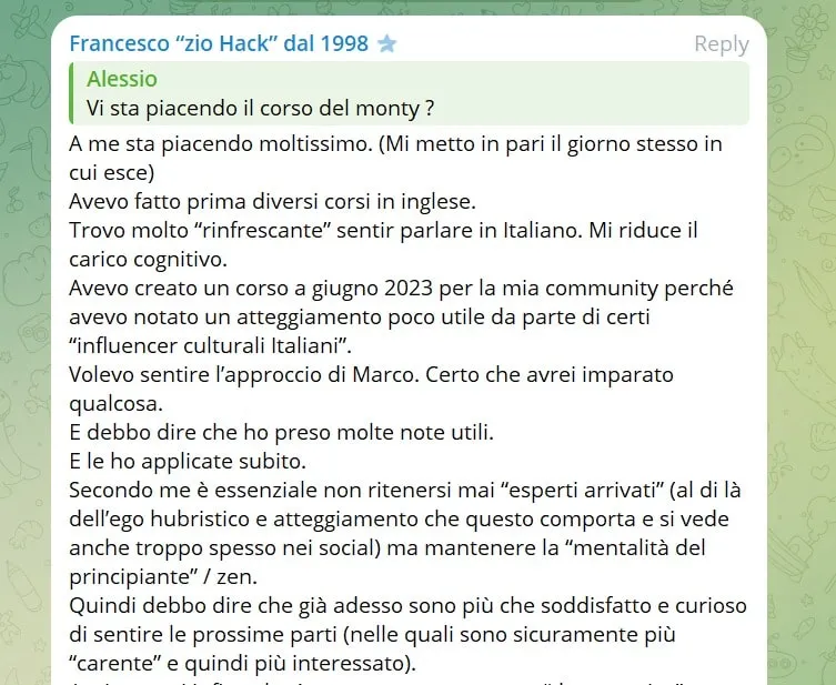 Feedback iscritto